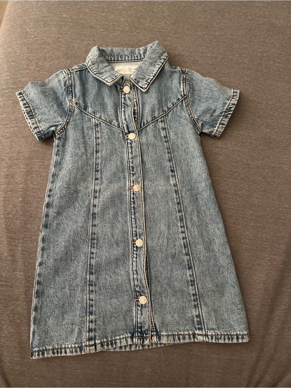 Zara Light Blue Denim Button-Up Shirt